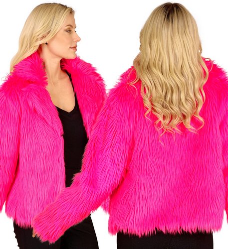 Kurze Plüschjacke Damen – 80er Fake Fur