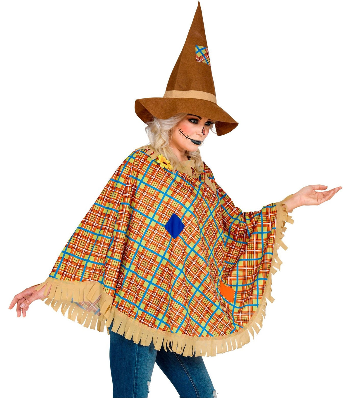 Poncho mit Hut – Vogelscheuche & Hexe