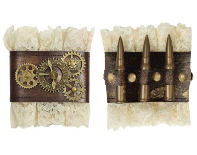 Steampunk Armbänder mit Spitze – 2 Stück