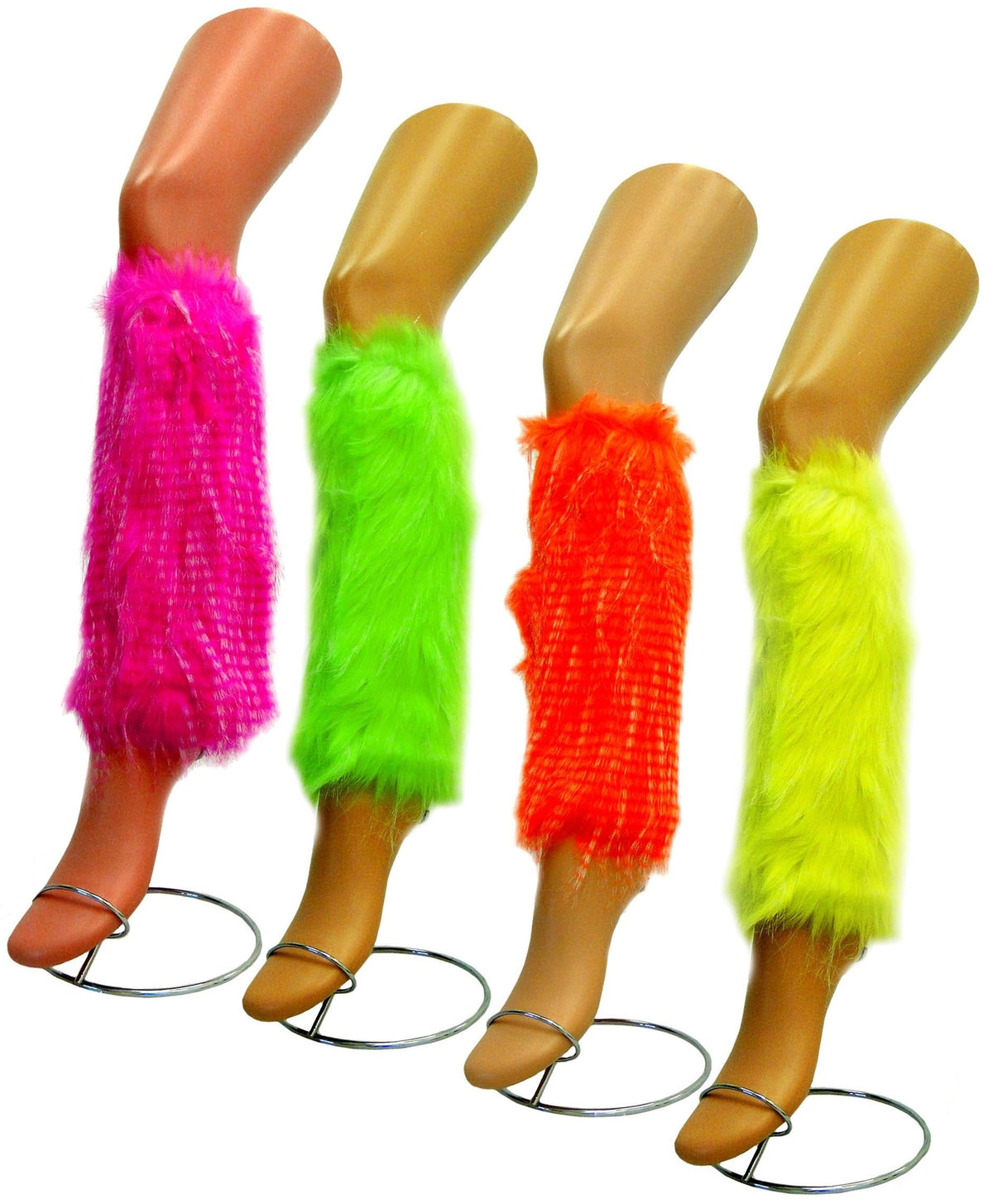 Fellstulpen aus Kunstfell – Neon Beinstulpen