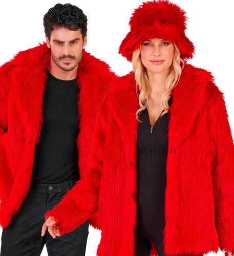 Lange Plüschjacke Unisex – Fake Fur Jacke