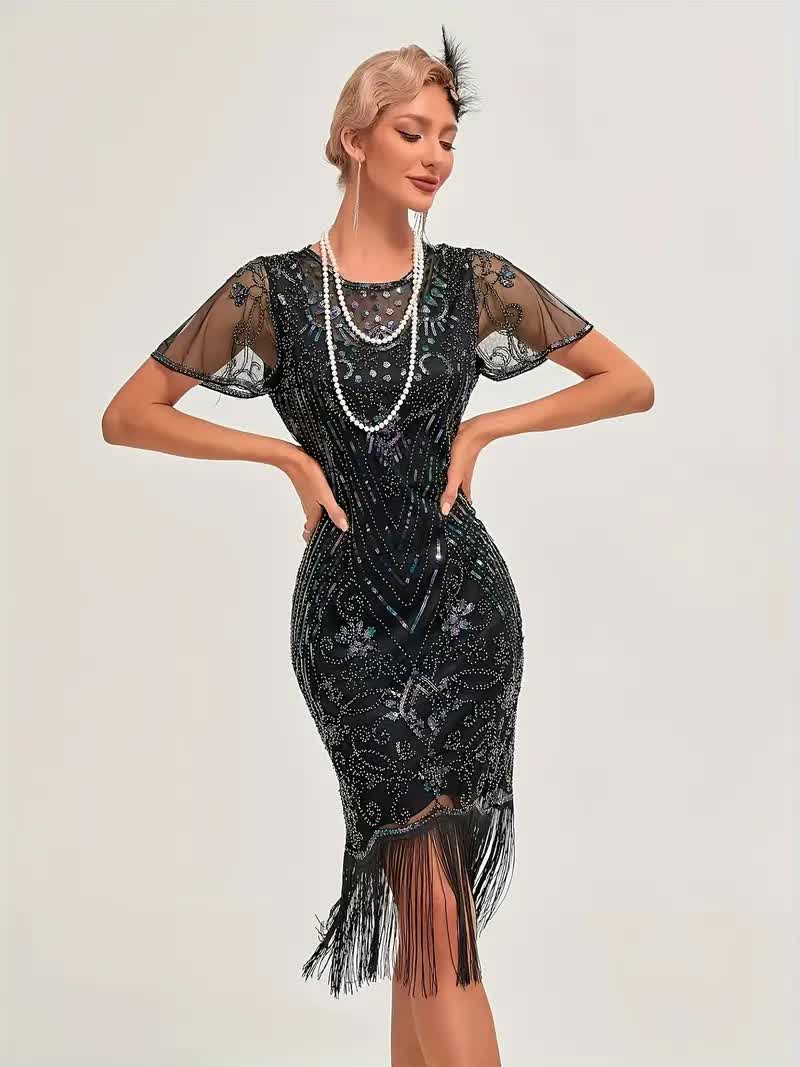 20er Jahre Kleid mit Pailletten – Flapper