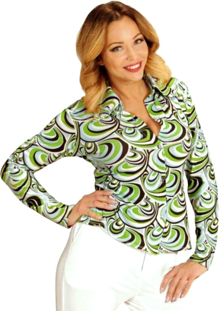 70er Jahre Bluse Flower Power & Disco