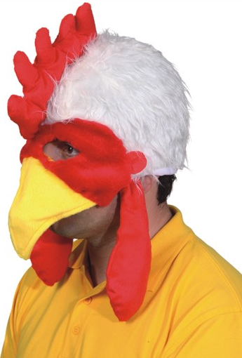 Hahnmaske für Erwachsene aus Stoff