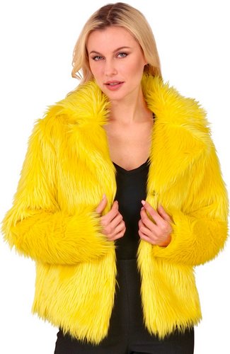 Kurze Plüschjacke Damen – 80er Fake Fur