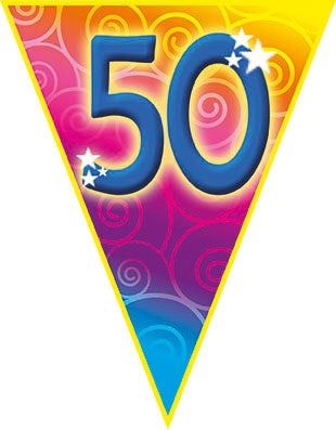 50. Geburtstag Girlande bunt – Jubiläum Deko