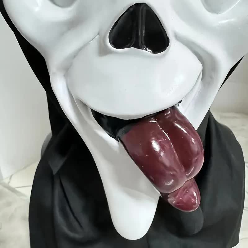 Scream Maske mit Zunge – Ghostface