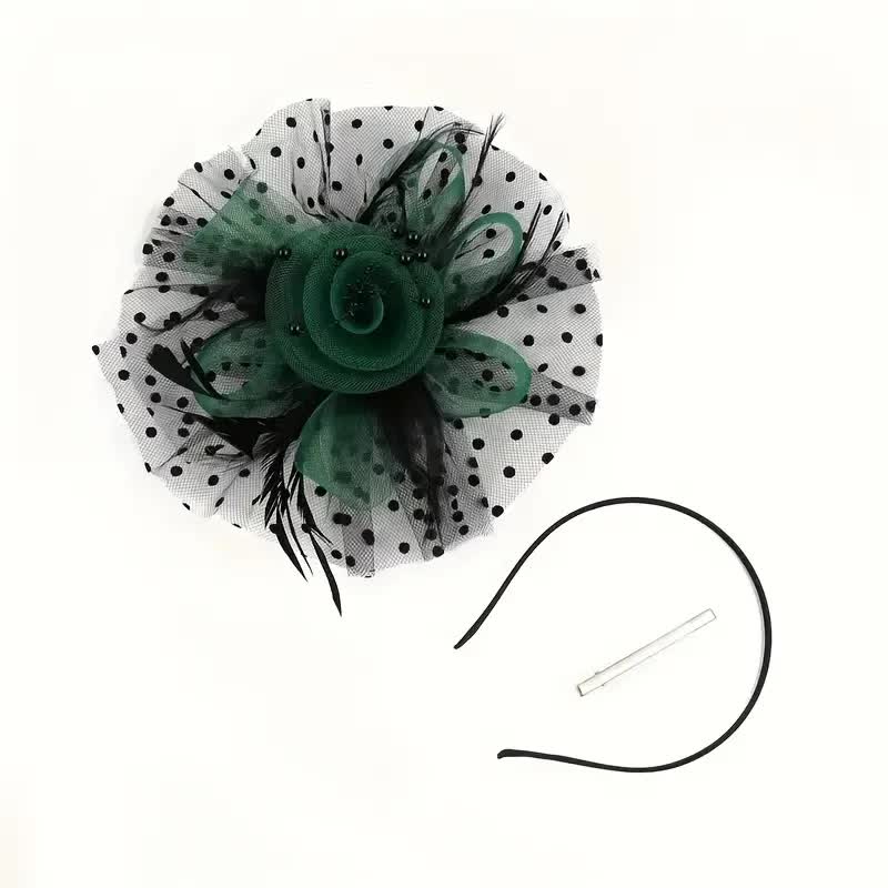 Royal Fascinator Deluxe mit Federn und Tüll