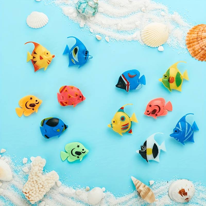 Fische aus Hartplastik, 10 Stück Deko