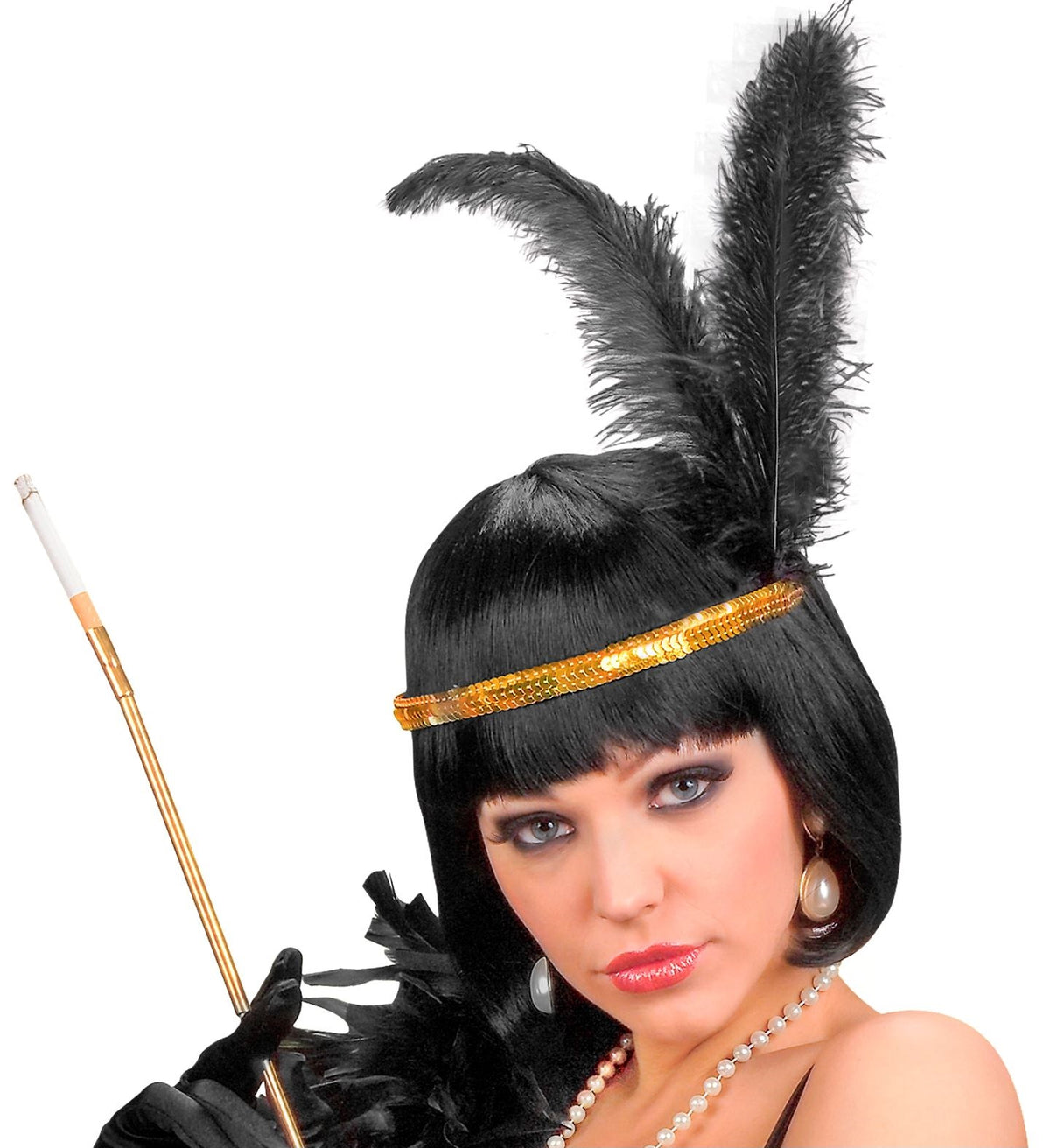 Great Gatsby Haarreif mit Pailletten und Federn