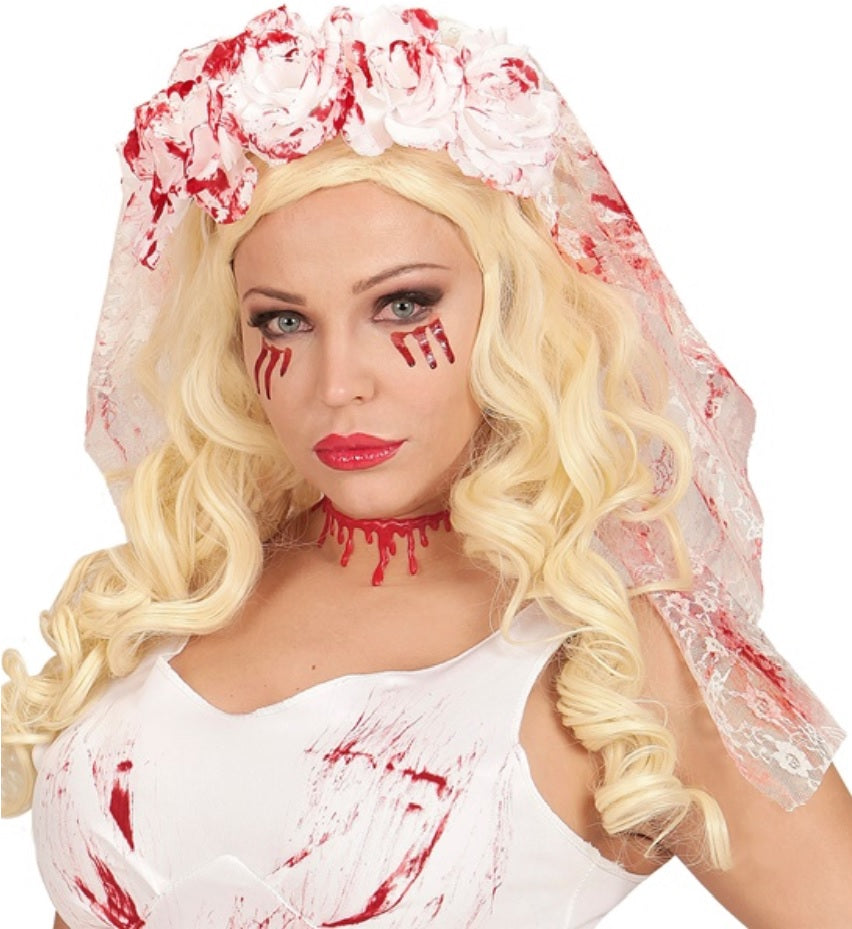 Brautschleier mit Rosen – Zombie Braut