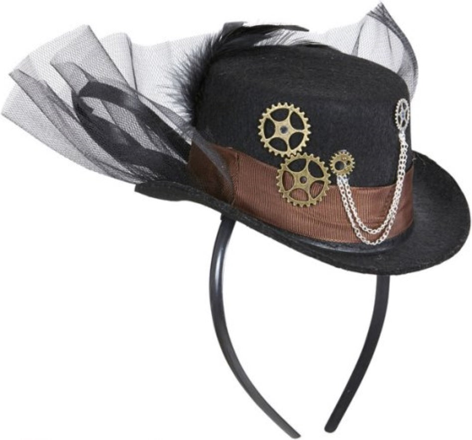 Steampunk Mini-Zylinder auf Haarreif