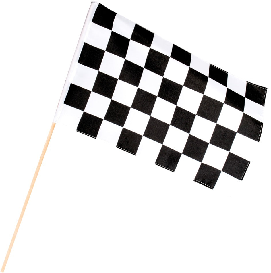 Formel 1 Fahne mit Stange – Zielflagge