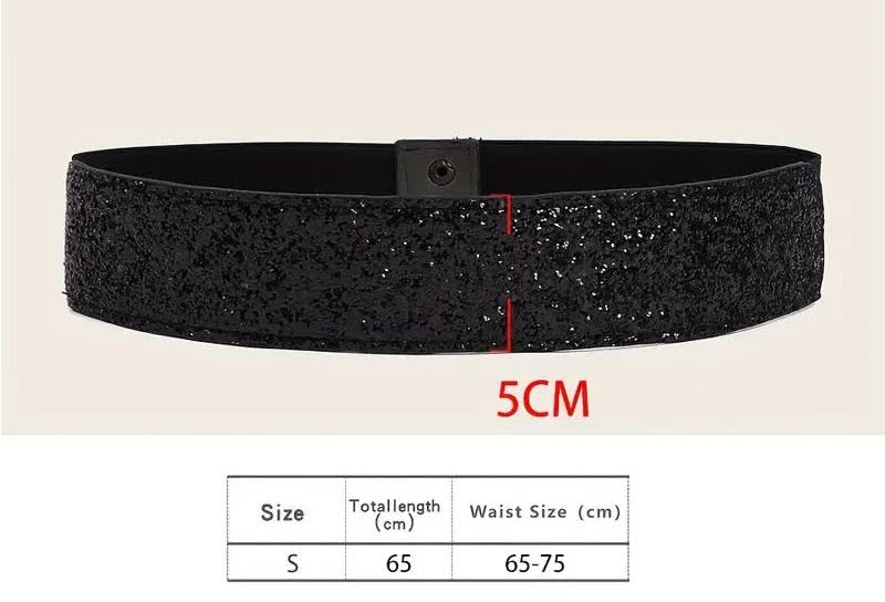Glitzergürtel Stretch mit Druckknöpfen