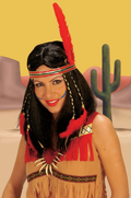 Indianerin Perücke mit Stirnband