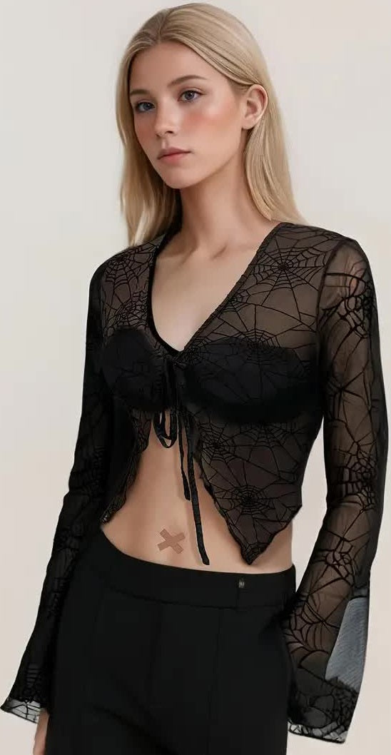 Spinnennetz Bolero – Halloween Jäckchen