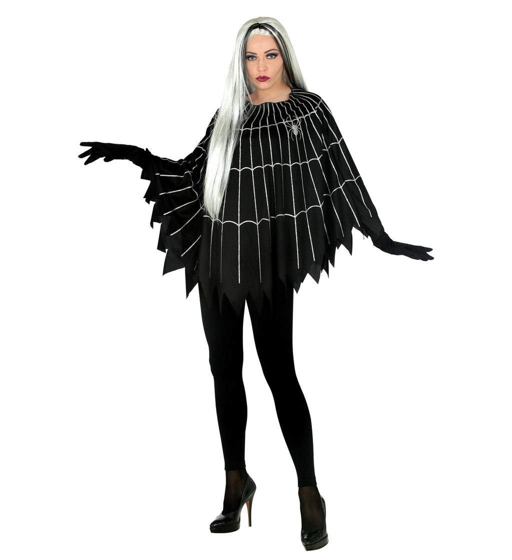 Spinnennetz Poncho für Halloween
