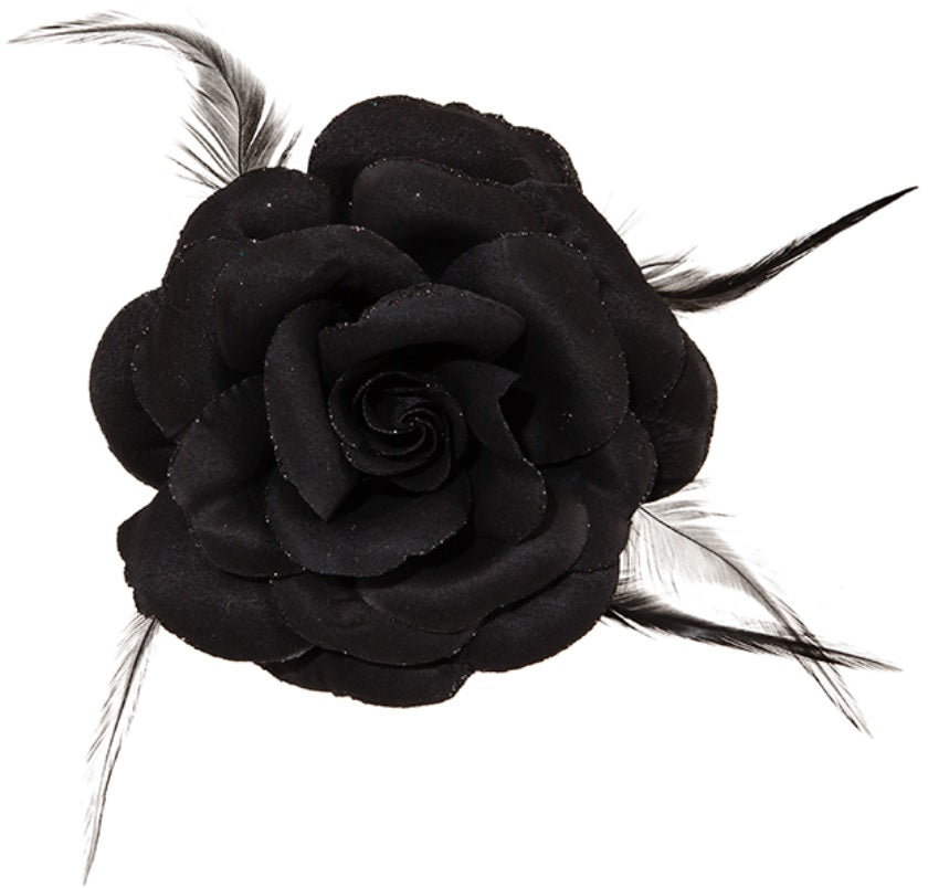 grosse Rose mit Haarclip und Haargummi