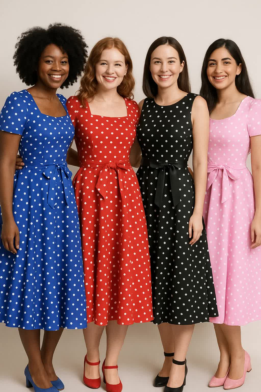 Rock n Roll Kleid ärmellos – 50er Jahre Polka Dot