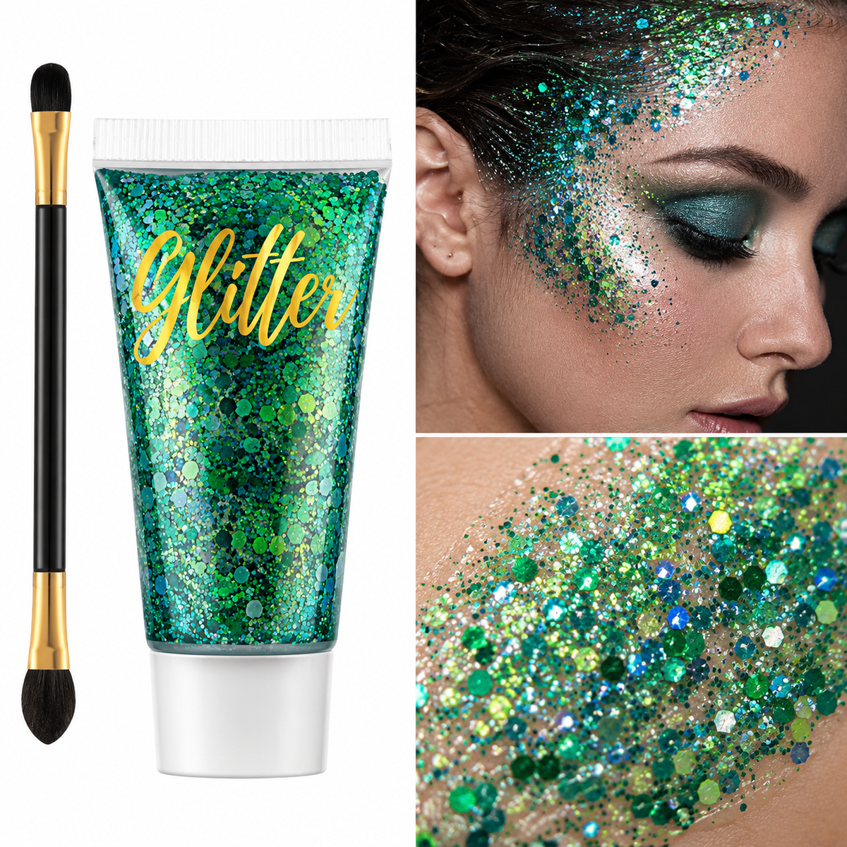 Glitzer Gel für Gesicht & Körper Make-Up