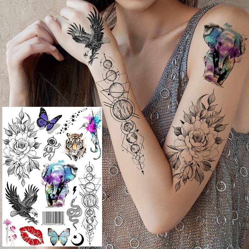 Tattoos Elefant, Kusslippen & Adler