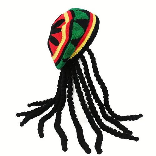 Reggae Mütze – Rasta Jamaica Mütze mit Dreadlocks