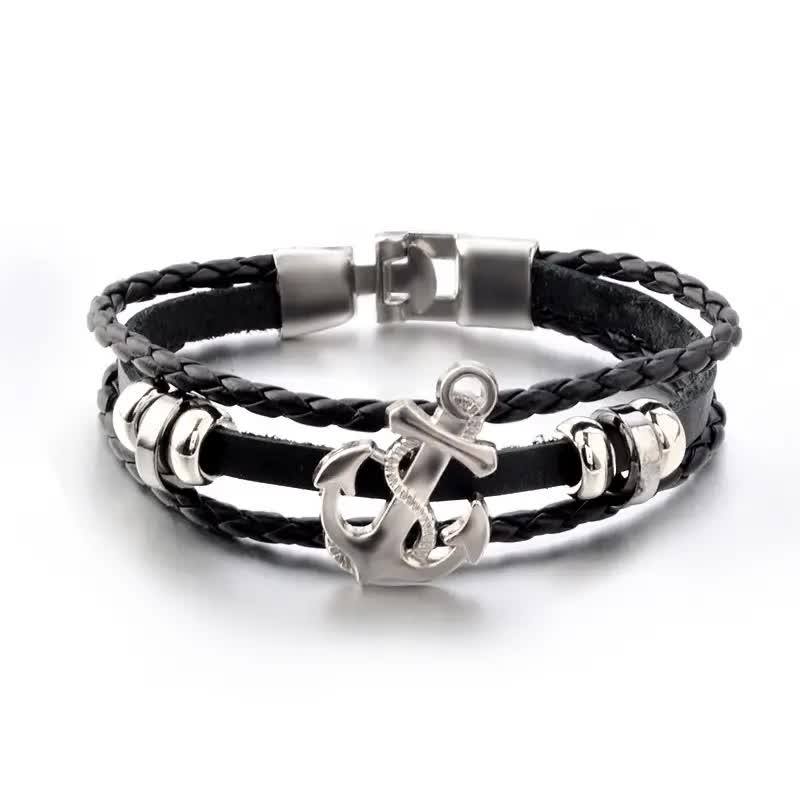 Kapitän Armband mit Anker im Marine-Stil