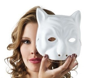 Katzenmaske für Erwachsene aus Plastik