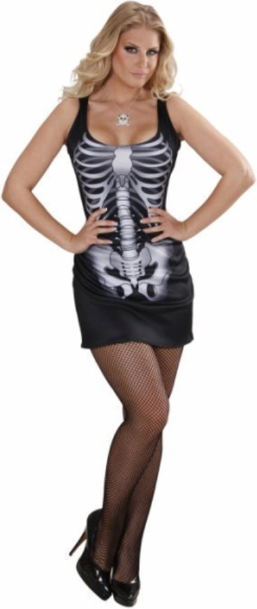 Skelett Kleid mit Print – Halloween
