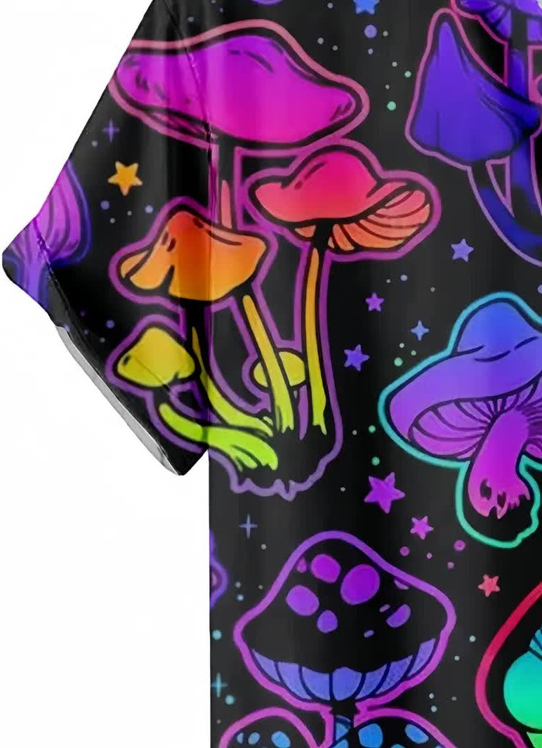 Pilze Hemd für Herren – Psychedelic Hippie Hemd
