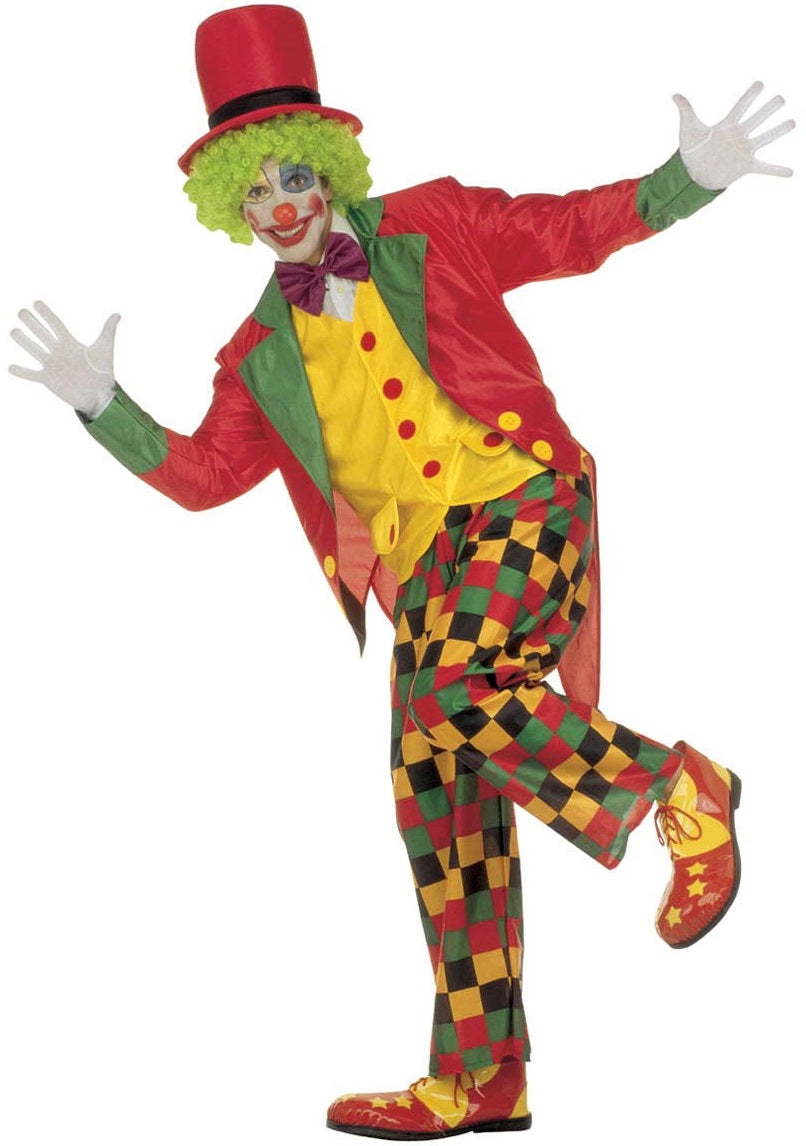 Clown Kostüm mit Frack, Gilet und Hut