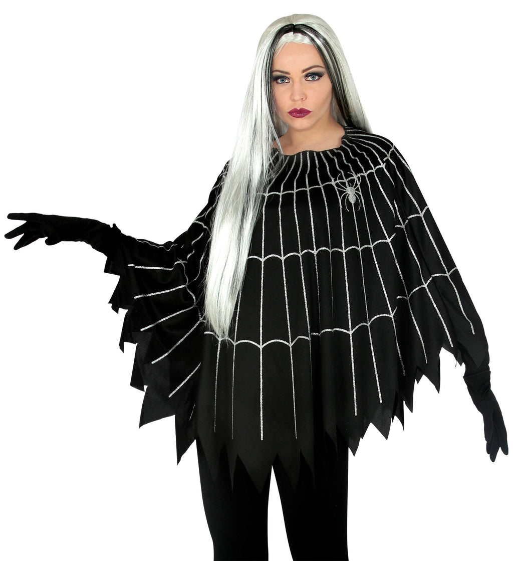 Spinnennetz Poncho für Halloween