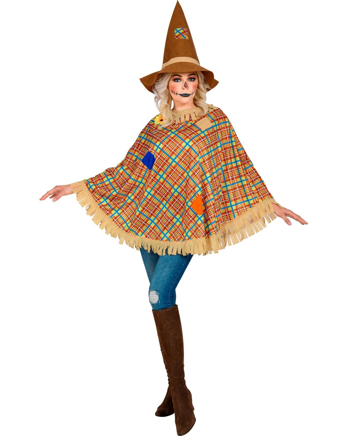 Poncho mit Hut – Vogelscheuche & Hexe