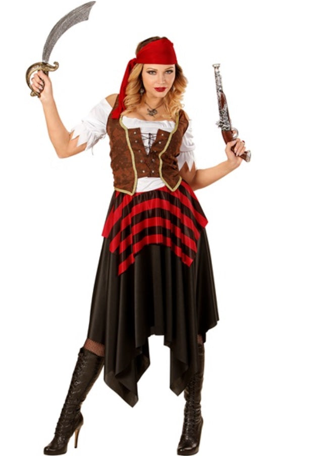Piratin Kostüm Damen mit Corsage