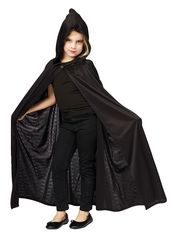 schwarzer Umhang mit Kapuze – Cape Halloween