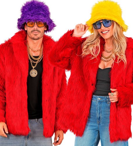 Lange Plüschjacke Unisex – Fake Fur Jacke