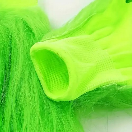 Grinch Handschuhe mit Kunstfell – Kobold