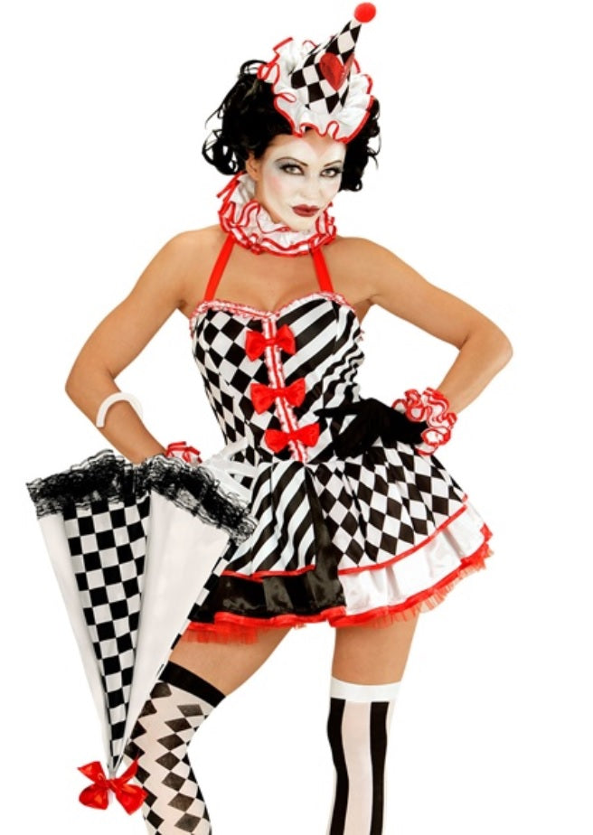 Harlekin Horrorpuppe Kostüm Lady Cirque