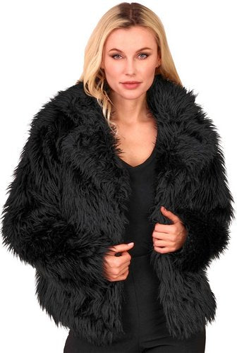 Lange Plüschjacke Unisex – Fake Fur Jacke
