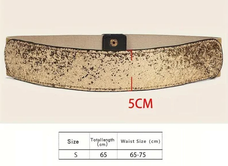 Glitzergürtel Stretch mit Druckknöpfen