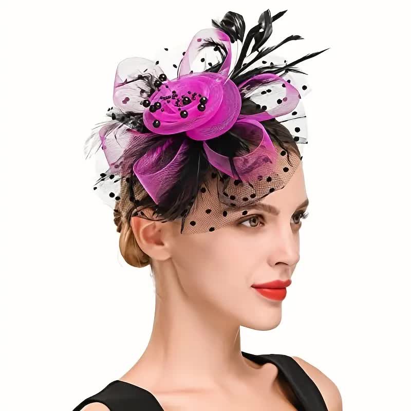 Royal Fascinator Deluxe mit Federn und Tüll