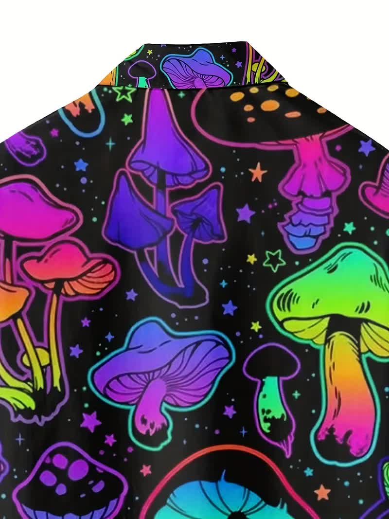 Pilze Hemd für Herren – Psychedelic Hippie Hemd