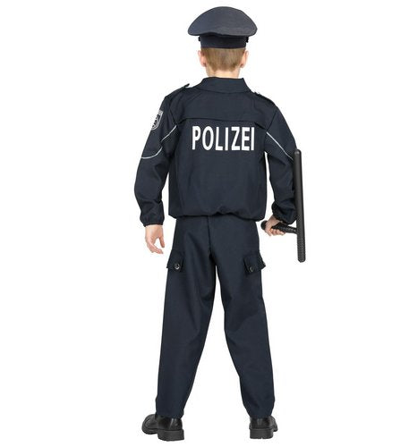 Polizist Kostüm für Kinder mit deutscher Aufschrift