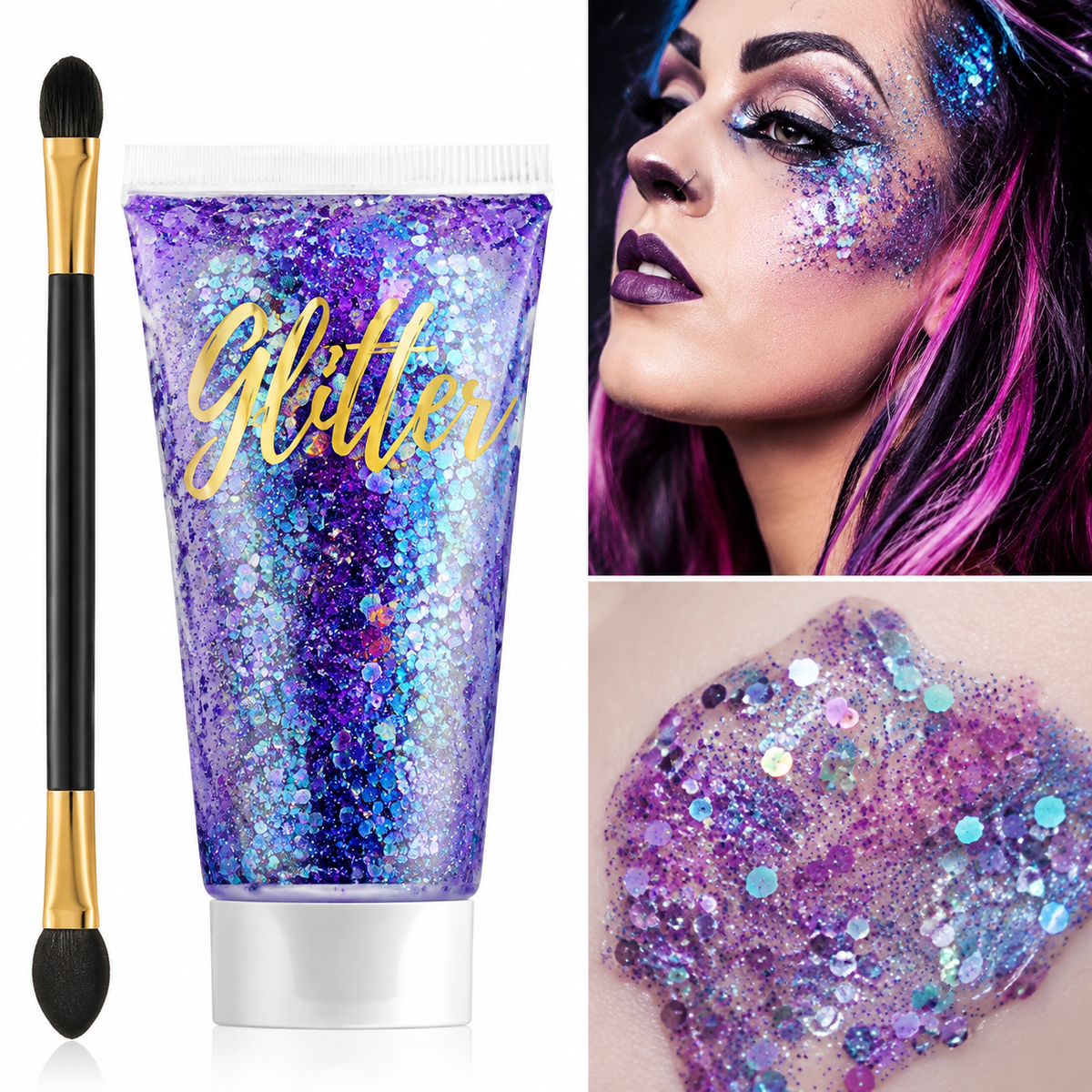 Glitzer Gel für Gesicht & Körper Make-Up