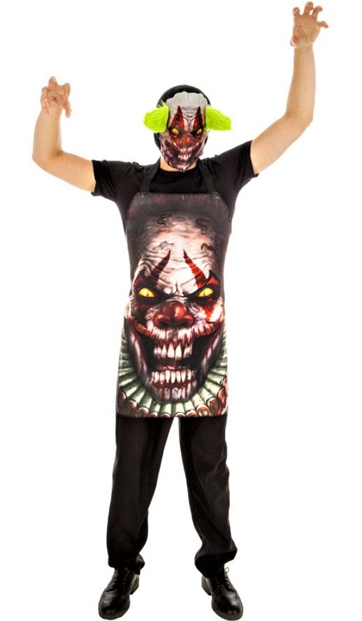 Killerclown Schürze mit Maske – Halloween
