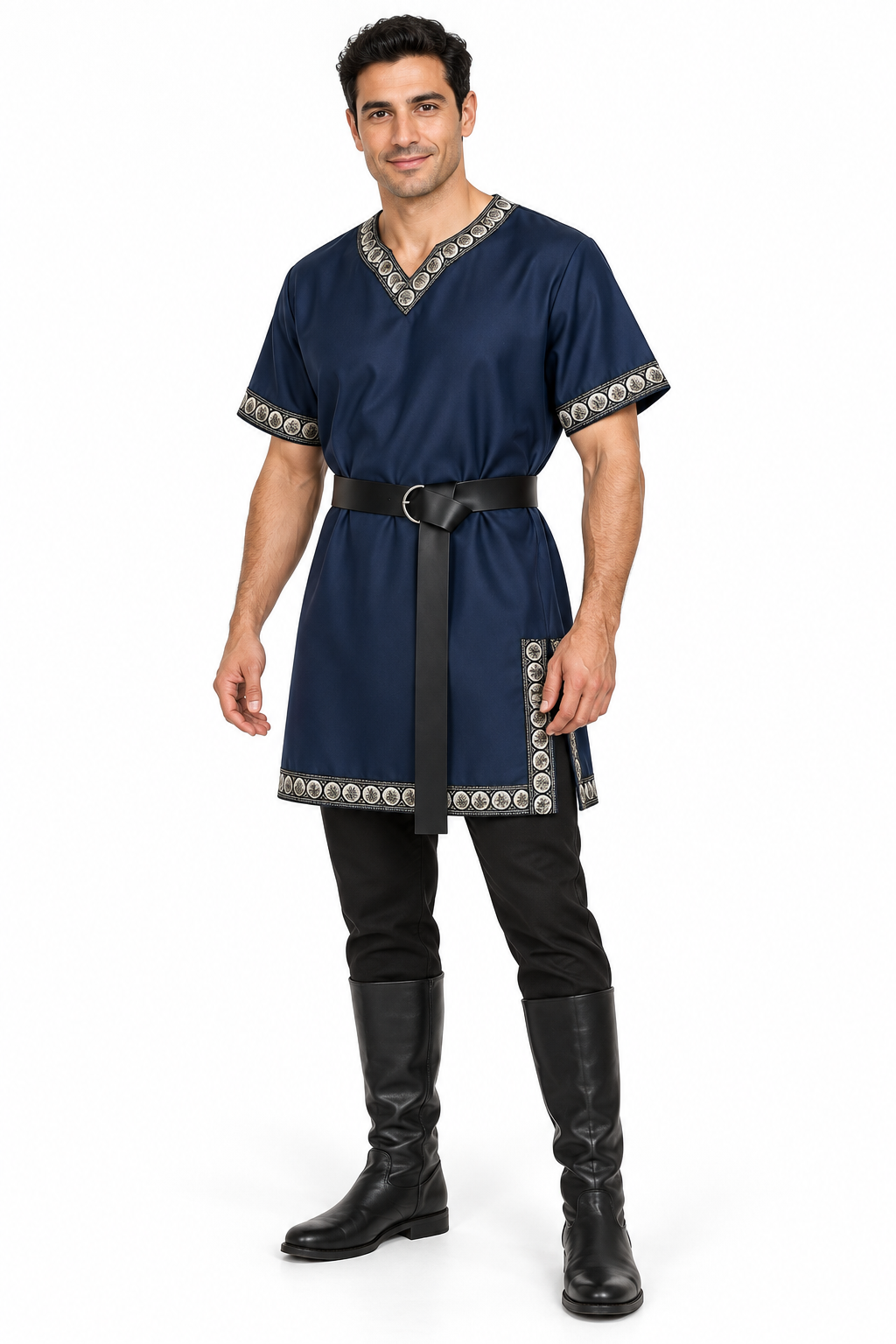 Mittelalter Tunika mit Borte – Wikinger & Pirat