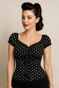 50er Jahre Bluse mit Punkten – Polka Dot