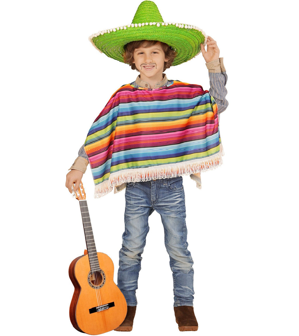Mexikanischer Poncho aus leichtem Stoff - Farbenfroh