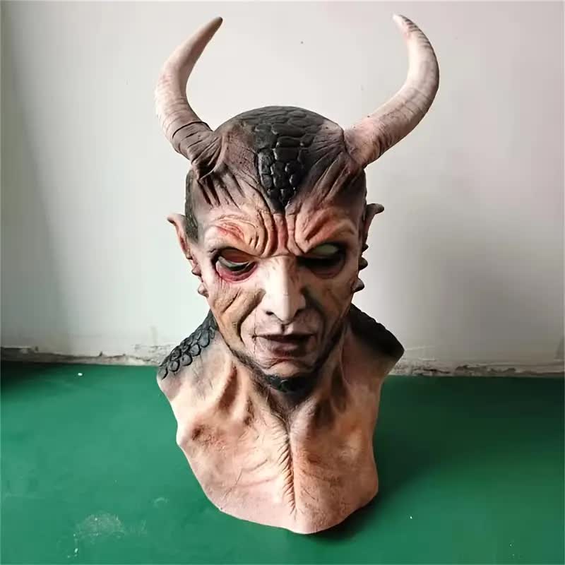 Teufel Maske mit Hörnern – Dämon Latexmaske