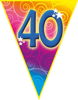 40. Geburtstag Girlande bunt – Jubiläum Deko